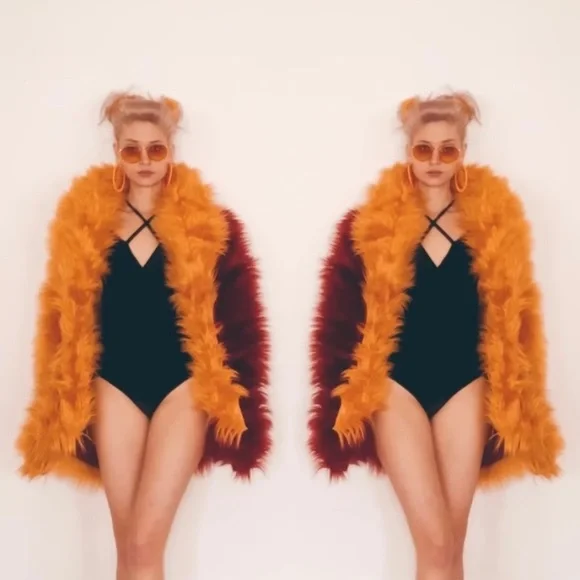 Groovy two-tone fur coat - Picture 3 of 9